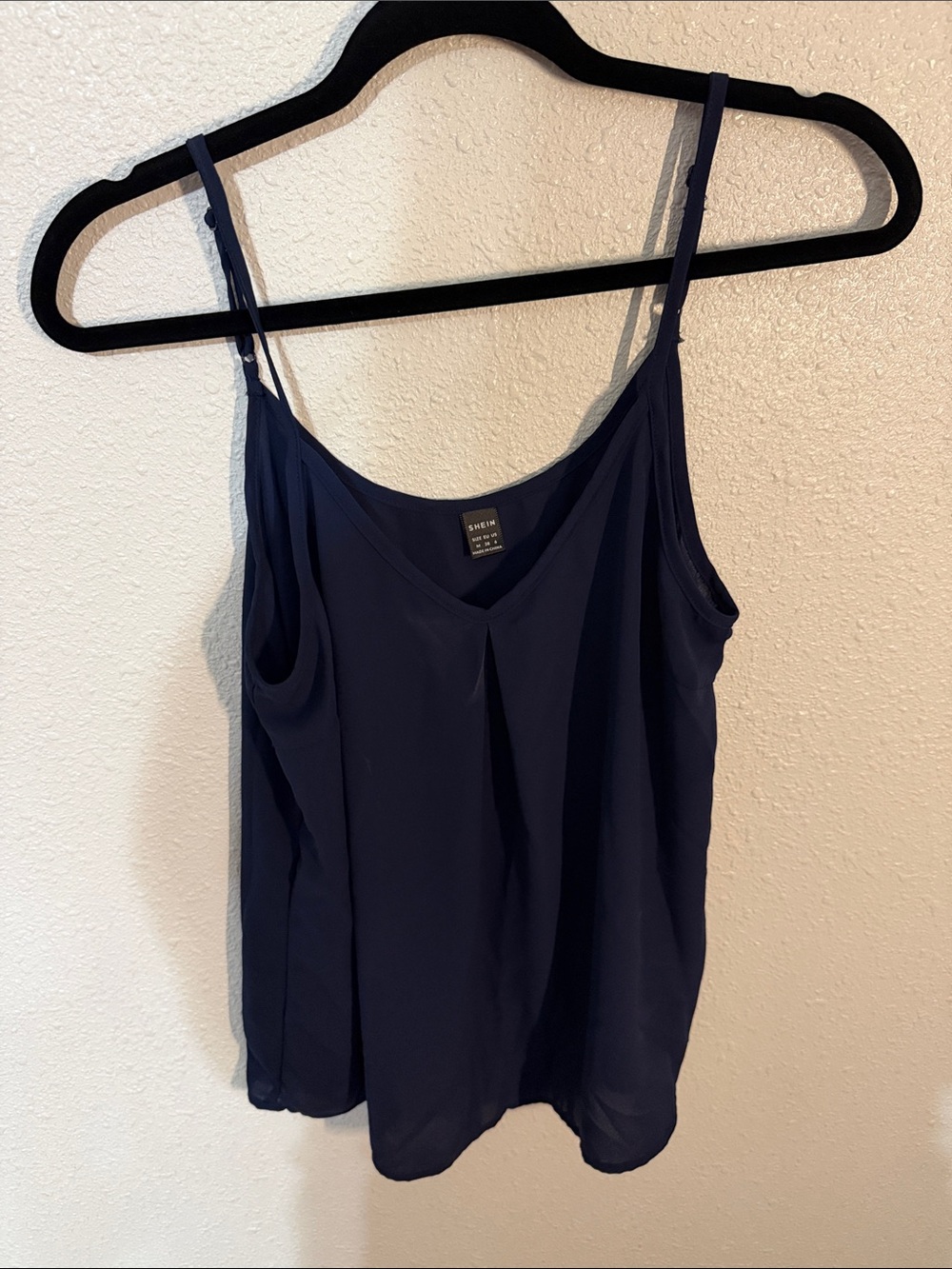 SHEIN Navy Blue V-Neck Adjustable Strap Cami